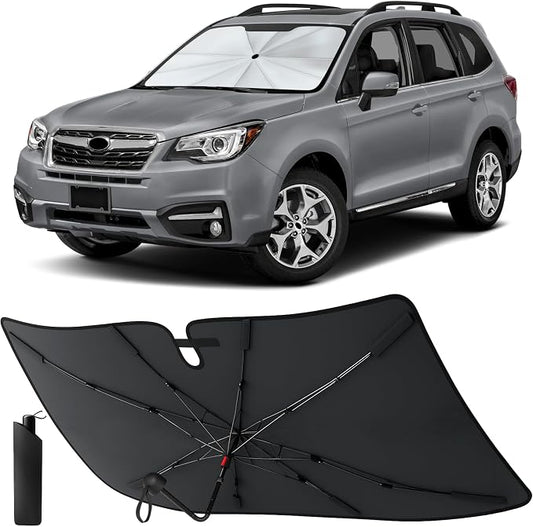 EcoNour Windshield Sunshade & Window Tint for Subaru Forester 2014 2015 2016 2017 2018 | Front Windshield Sun Shade UV Heat Blocker | Foldable Car Sun Visor Interior Cooling Accessories