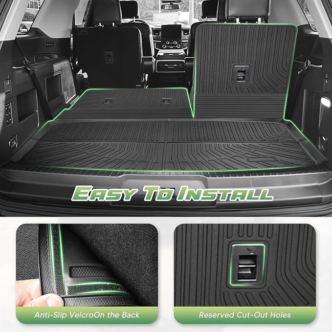Cartist Trunk Mat & Backrest Mat for Ford Expedition Max/Lincoln Navigator L 2018-2024, All Weather Rear Seat Back Cover Cargo Mat for 18-24 Expedition Max/Navigator L Accessories (Only for Max & L)