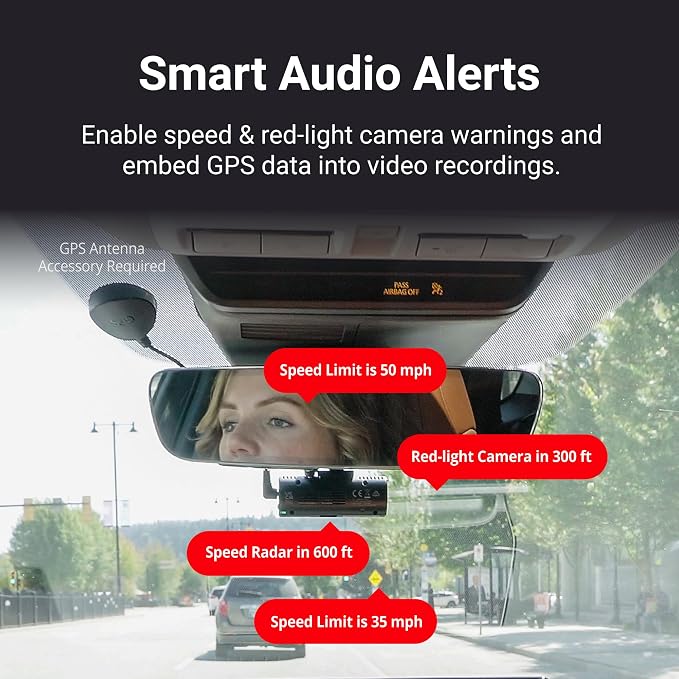 Thinkware Dash Cam, F70 PRO - 1080p FHD, Wi‑Fi, Smart Parking Mode with Super Night Vision, 32GB microSD