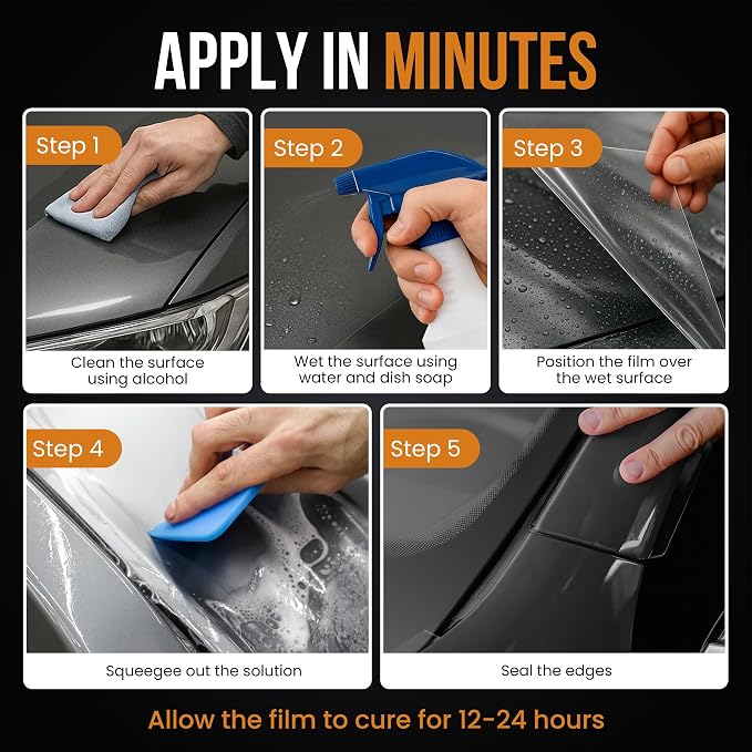 6" x 50FT Narrow Paint Protection Film Roll – 6.5mil Clear TPU PPF for Car – Perfect for Edges, Mirrors & Small Areas – Track Day & Road Debris Protection – DIY Install