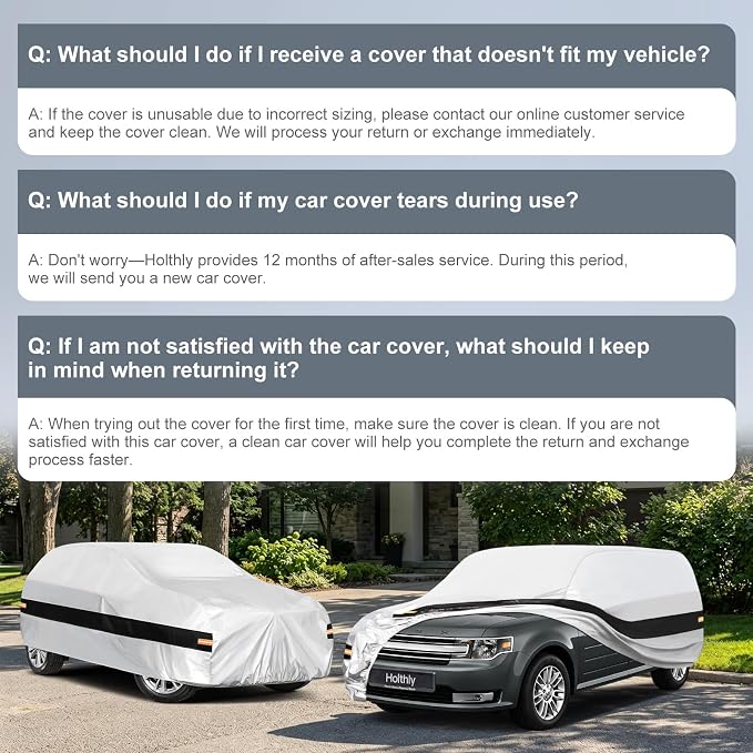 10 Layers Mini Van Car Cover Custom Fit for Ford Flex (2008-2019), Waterproof All Weather for Automobiles, Outdoor Full Cover Sun Dust Rain Protection with Cotton. Silver