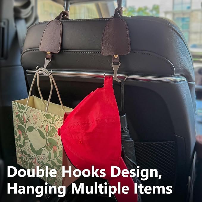 Purse Hook for Car, 2 Pack Headrest Hanger Hooks, Car Essentials for Women | Seat Storage Organizer, Headrest Hanger Holder, For Purses Handbags, Women Accessories