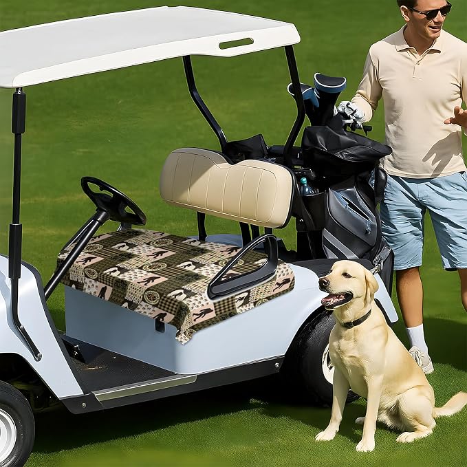 Golf Cart Seat Covers Club Car Golf Cart Accessories for Men Women Golf Carts Seat Towel Blanket 2-Seat Golf Cart Decorations