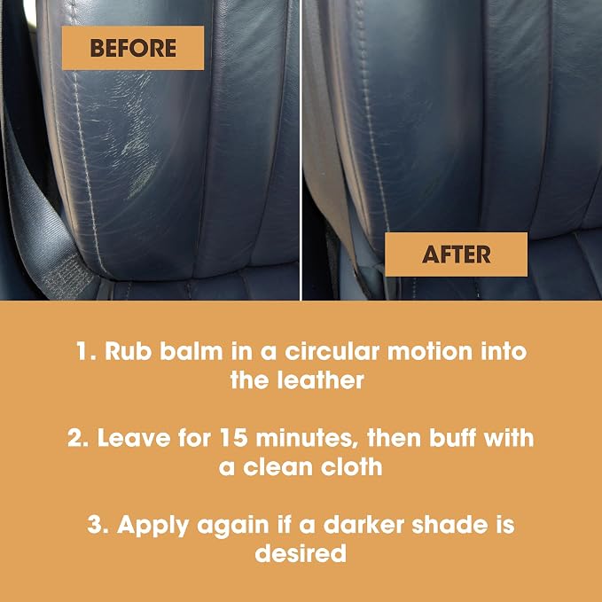 Furniture Clinic The Original Leather Recoloring Balm | Cream Leather Dye | Repair Scratched, Faded, & Worn Leather | Restore Your Leather Couches, Sofas, Car Seats, and Furniture | 250 ml / 8.5 fl oz
