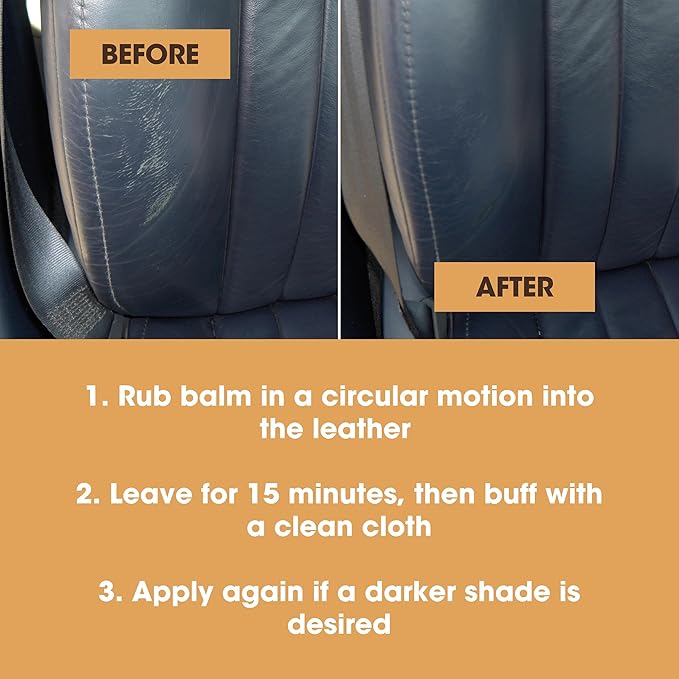 Furniture Clinic The Original Leather Recoloring Balm | Camel Leather Dye | Repair Scratched, Faded, & Worn Leather | Restore Your Leather Couches, Sofas, Car Seats, and Furniture | 250 ml / 8.5 fl oz