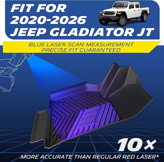 Michelin Vehicle Mats, All-Weather TPE Custom Fit Liner for 2020-2026 Jeep Gladiator JT, Premier