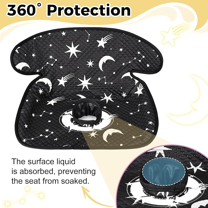 Piddle Pad Car Seat Liner, 2 Pack Waterproof Soft Car Seat Protector for Potty Training, (Starry Sky, 2PC)