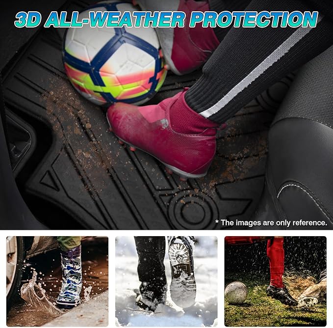 T TGBROS Floor Mats Toyota RAV4 2026 5 Seat (Only Fit Hybrid), All Weather TPE Custom Fit Car Mats 7PCS Set Door Sill Guards Anti Slip