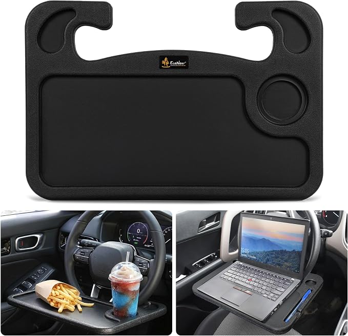 EcoNour Steering Wheel Desk Tray Compatible for Civic Honda 2022-2026 | Car Laptop Mount Tray with Pen Holder | Food & Drink Holder | Multipurpose Travel Car Accessories