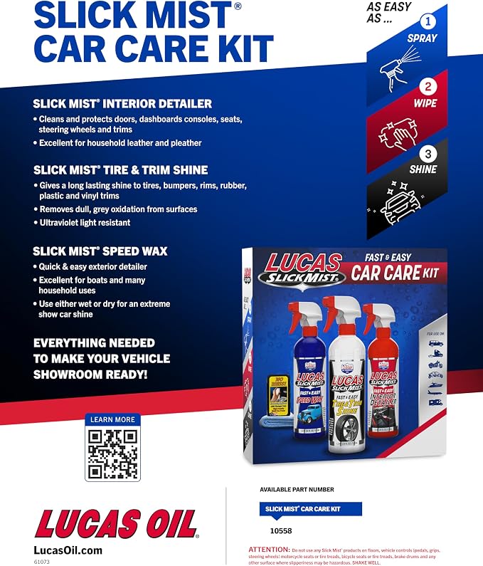 Lucas Oil 10558 Slick Mist Detailing Car Care Kit