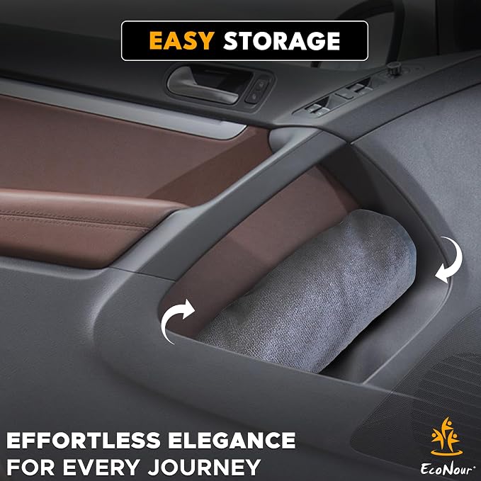 EcoNour Car Seat Cover Sweat Towel – Waterproof Universal Seat Protector for Gym, Workout, Swimming, Camping & Dog Travel – Washable Car Seat Cover for Cars, Trucks, SUVs & Vans – Grey 29" x 55.5"