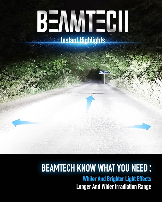 BEAMTECH Fog | 9007 Bulb, 6500K, Fanless, Silent, Stable, 1:1 Size