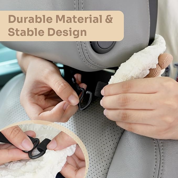 Lace Car Tissue Holder, Cute Flower Napkin Dispenser for Visor & Backseat, Hanging Soft Paper Storage Bag, Aesthetic Car Interior Accessories for Women (Cream White)
