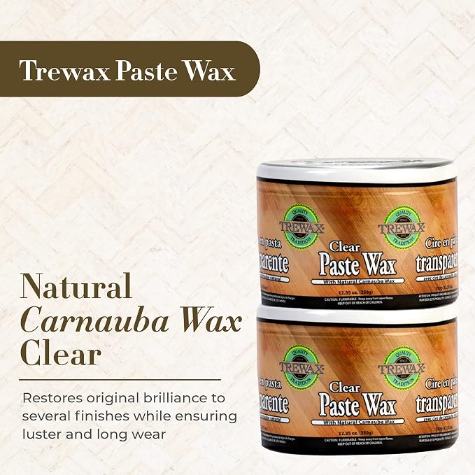 Paste Wax with Carnauba Wax, Clear, 12.35-Ounce, Pack of 2, Ideal on Hardwood Floors, Fine Furniture, Granite, Marble, and Bronze