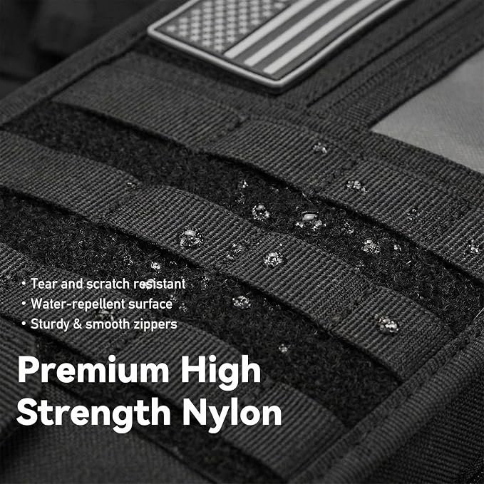 Sun visor organizer Molle Tactical car Zipper Storage Pouch & Glasses Clip | Police Tactical Visor Molle Panel Interior Vehicle pocket Accessories for Truck Suv Police Car Gear Supplies (Black)