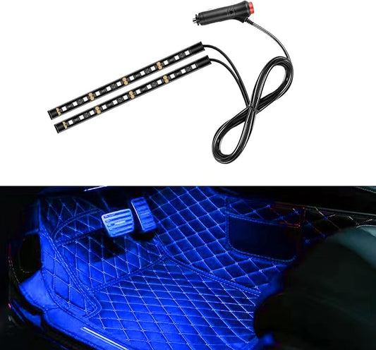 Car LED Strip Light, 24 LED 12V Cigarette Lighter Port, Blue | RGB Neon Auto Interior Atmosphere Lights, Under Dash Ambient Night Light, Universal Decorative Lamp Accessory for Car Truck