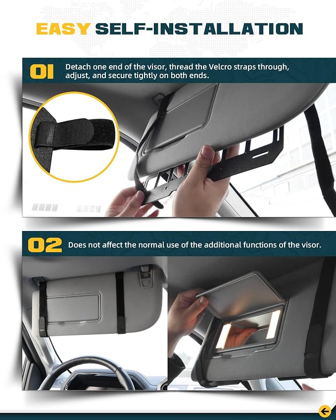 Trumgeta 7"x13" Universal Sun Visor Organizer Rigid MOLLE Panel for Vehicle Car SUV Trucks Tactical Gears Interior Accessories