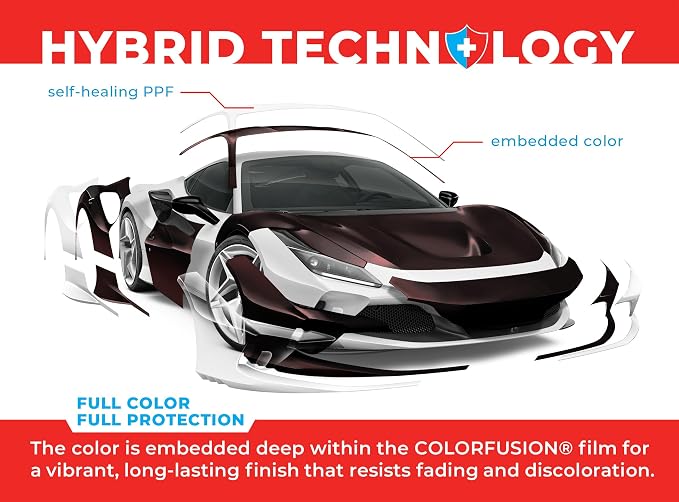ColorFusion PPF by VViViD, Matte Stealth Demon Black Dry Apply PPF Vinyl Car Wrap Roll 1ft x 5ft