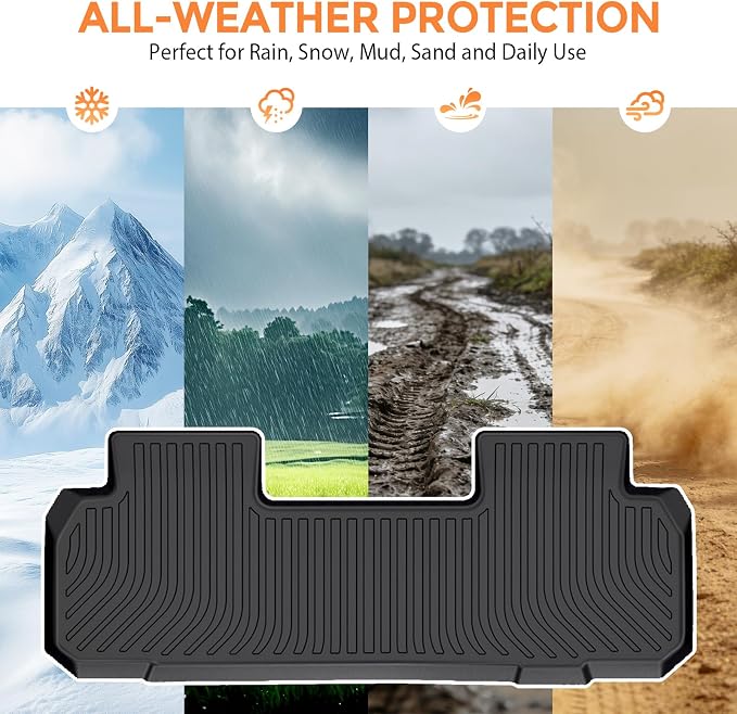 Floor Mats for Buick Enclave 2018-2024 | Heavy Duty TPE All Weather Protection, Waterproof Non-Slip Black Car Liners (Three-Row Floor Mats & Cargo Liner)