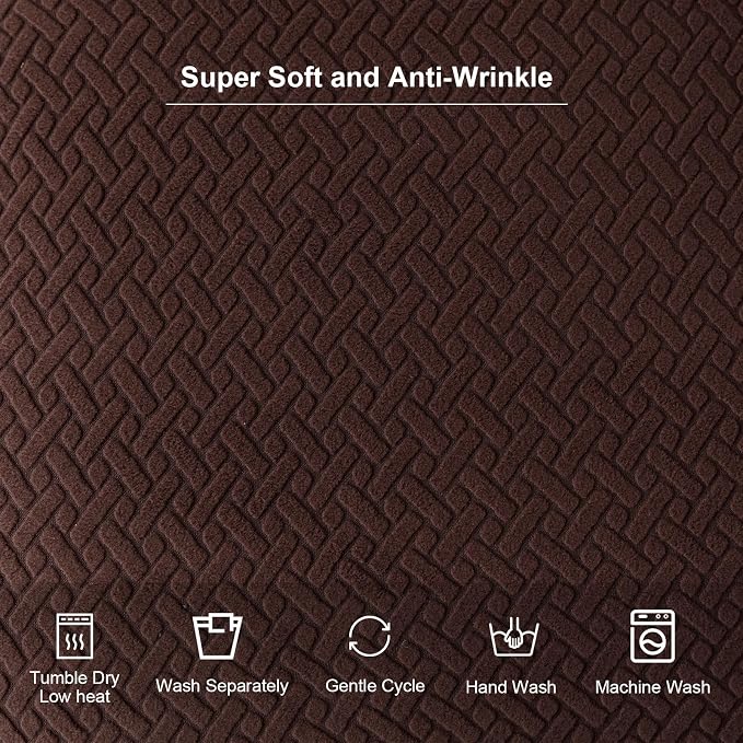 Genina Seat Covers for Dining Room Chair Seat Slipcovers Kitchen Chair Covers (Chocolate, 2 Pcs)