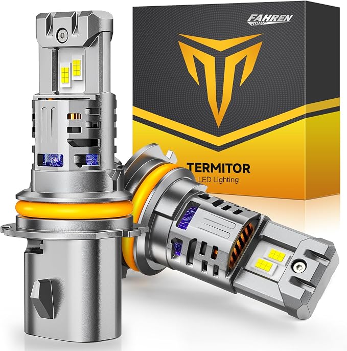 Termitor Latest & Brightest 9007 led Bulbs, (1200%) 12X 90,000LM Extreme Brightness HB5 bulb, 6500K Cool White, IP68 Waterproof, Plug-N-Play, Pack of 2, HID bulbs,1:1 Size Replacement
