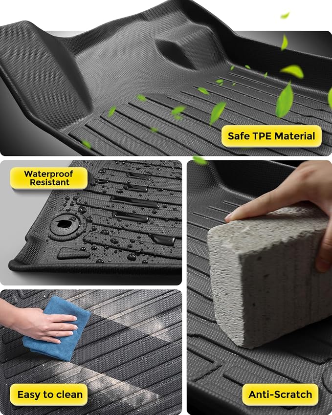 Car Floor Mats for Nissan Maxima 2016-2023 4PCS Full Set with Trunk Mat | All Weather Full Coverage Floor Liners Heavy Duty Waterproof Long-Lasting Maxima Accessories TPE Rubber Carpet
