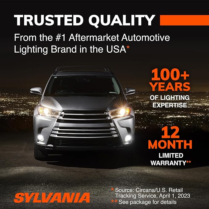 SYLVANIA - H7 SilverStar - High Performance Halogen Headlight Bulb, High Beam, Low Beam and Fog Replacement Bulb, Brighter Down Road with Whiter Light (Contains 2 Bulbs)