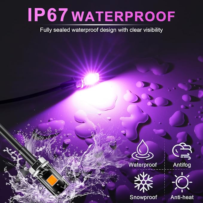LivTee Super Bright License Plate Light, 12V License Tag Screw Bolt Accessories, Waterproof Black Aluminium Light Holder, Legal for Car Motorcycle Truck RV ATV Bike, Purple(2PCS)