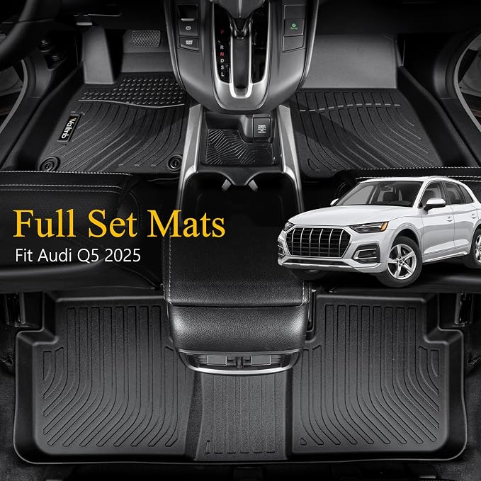 Floor Mats & Cargo Liner Backrest Mat for Audi Q5 / SQ5 2025 2026 All Weather Liners Custom Fit Audi Q5 SQ5 2025 Waterproof Durable Easy to Clean Accessories