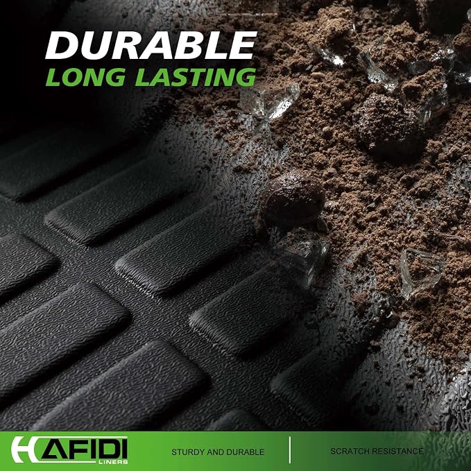 Floor Mats Custom for Hyundai Kona Electric (EV) 2019-2023 All Weather Protection TPE Heavy Duty Non-Slip Automotive Floor Liners Fits Front& 2nd Row Full Set Accessories, Black