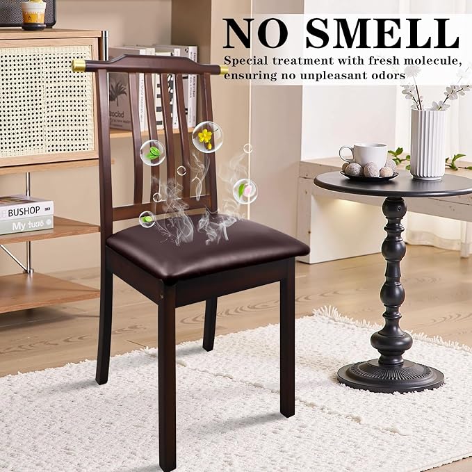 Pu Leather Dining Chair Seat Covers Set of 2, Waterproof Kitchen Chair Covers Stretch Chair Cover for Kitchen/Dining Room/Hotel, Tasteless seat Covers for Chairs (Brown - 2 PCS)