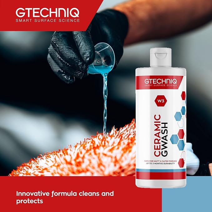 Gtechniq Car Shampoo, 2-in-1 Ceramic GWash & Hydrophobic Coating 16.9 fl oz | Advanced Car Care Solution Cleans and Repels Dirt, Long Lasting Protection and Shine, Easy to Apply