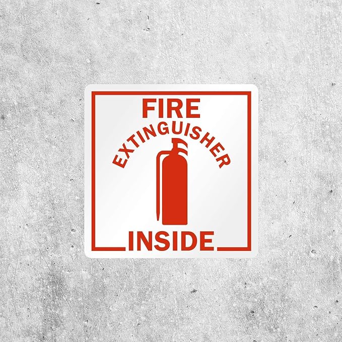SmartSign Fire Extinguisher Inside Label | 3" x 3" 3M Engineer Grade Reflective, Made in USA