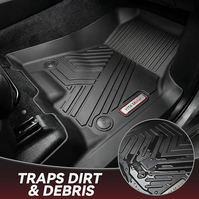 YITAMOTOR Floor Mats Fits for 2025-2026 Ram 1500 Quad Cab 1st Row Bench Seat,All Weather TPE Custom Fit Car Mats Ram 1500 Floor Liners 1st & 2nd Row, Black | All Weather TPE Custom Fit Car Mats Ram 1500 Floor Liners 1st & 2nd Row,Black