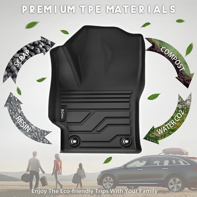 KARPAL Floor Mats for Toyota Corolla 2020-2026 Sedan/Sedan Hybrid (Not for Hatchback and Cross), Custom Fit All Weather TPE Floor Liners, 1st & 2nd Row & Cargo Liner, Corolla Accessories