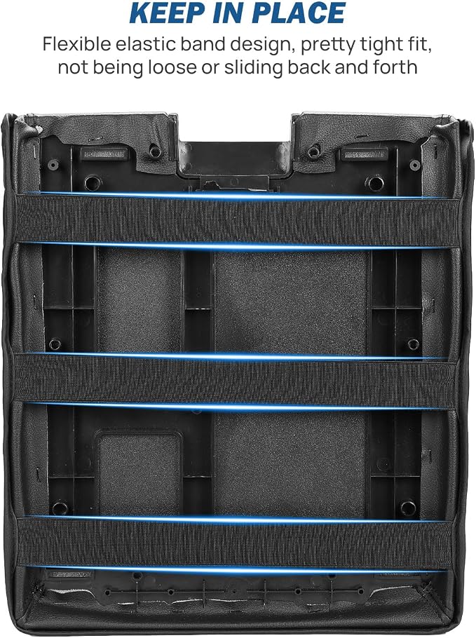 JOYTUTUS Center Console Cover Compatible with 2007-2013 Silverado Sierra Yukon Tahoe Suburban Avalanche Jump Seat, Leather Arm Rest Armrest Cover for Car, Middle Console Cover Replacement for Trucks
