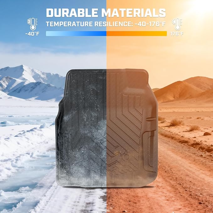 Mixsuper F150 Floor mats-Floor mat for Ford F150/Ford Bronco 1980-1996, F-250/F350 1980-1997 Classic Ford Truck Accessories,All Weather TPE Rubber Floor Liners Protection,Anti-Slip Car Mats, Black