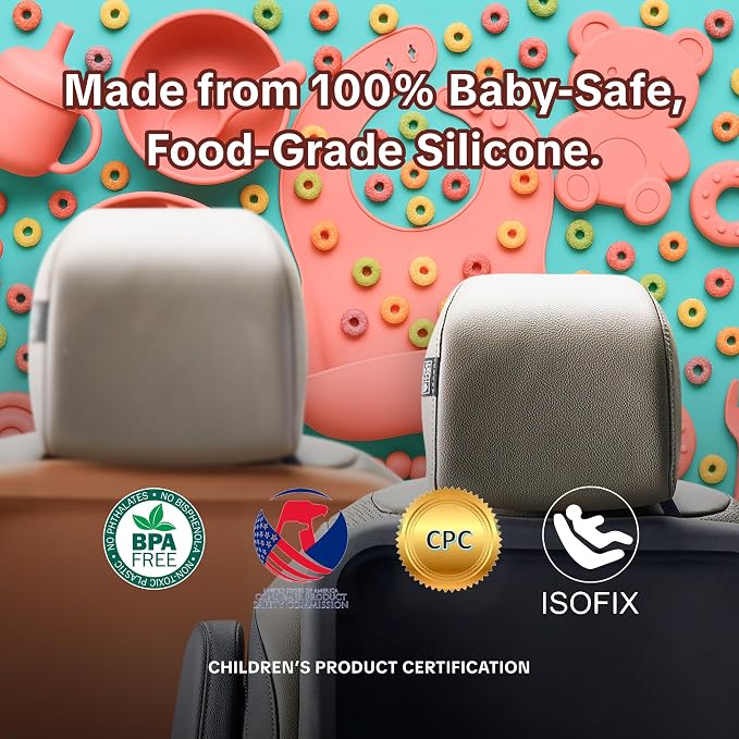 Siliguard Car Seat Protector for Child Car Seat, Leather Seat Protector, No Indentation No Dent, Non-Slip Waterproof 3mm Thin Silicone Car Seat Mat, LATCH and ISOFIX Compatible, Baby Infant Toddler