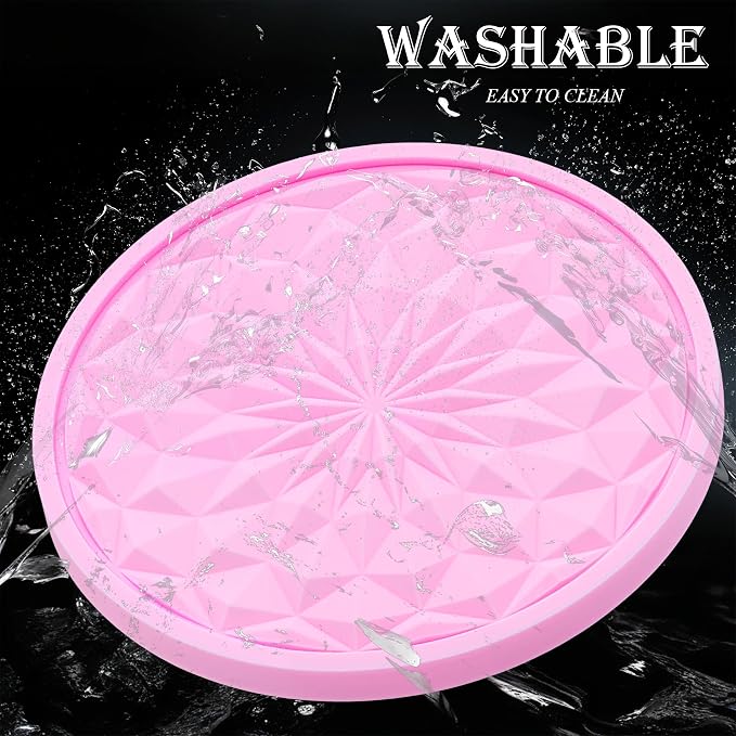 4 Pack Silicone Car Cup Holder Coaster – 2.75 Inch Non-Slip Drink Mat, Universal Fit for Most Vehicles – Cute & Functional Auto Accessories (Pink)