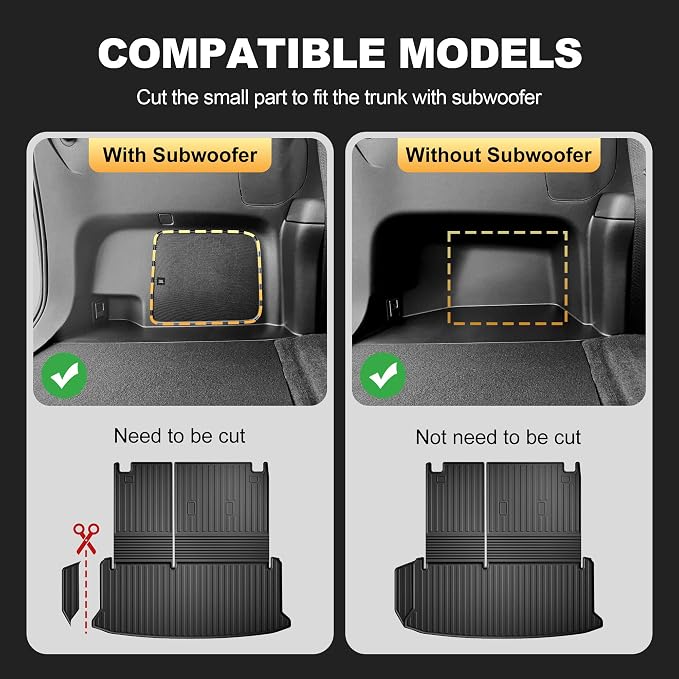 Cargo Mat Fit for Toyota Grand Highlander 2024 2025 2026 with Seat Back Mat | Not for Highlander, 2-in-1 Cargo Liner, Custom Fit, All-weather Protection, Waterproof, Easy to Clean, Heavy Duty