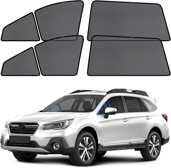 ZATOOTO Car Window Shades for Outback 2021-2024, Ventilation & Bug-Free | 99% UV Block, Heat Reduction, Camping Privacy, Strong Magnets, Baby Pet Protection, Road Trip Comfort, Easy Install