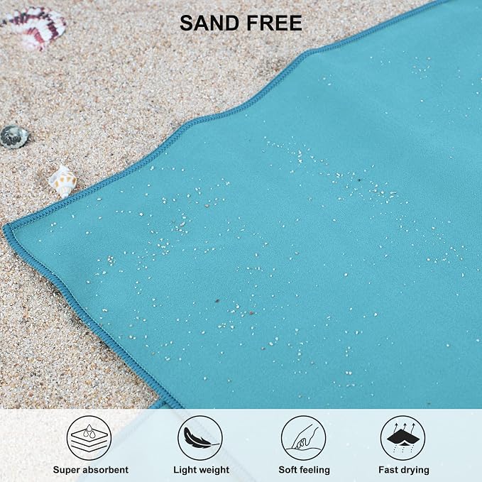 Rainleaf Microfiber Towel Quick Dry Camping & Travel & Gym Towel. Compact | Super Absorbent, Lightweight, Fast Drying. Suitable for Beach, Bath, Backpacking, Hiking, Swim.