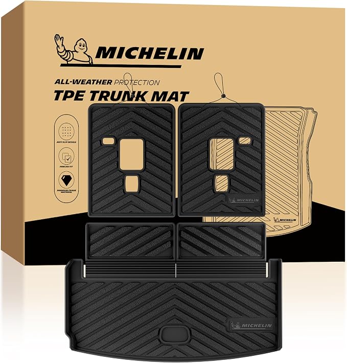 Michelin Vehicle Mats, Premier Series All-Weather TPE Custom Fit Liner for 2021-2026 Jeep Grand Cherokee L (3 Piece)