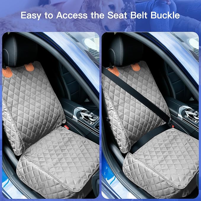 PETICON 2 Pack Pet Car Seat Cover for Front Seat, Captain Chair Seat Cover | Waterproof Pet Seat Protector, Full Protection with Side Flaps, Non-Slip, Large Front Storage Pocket, Fits Cars/Trucks/SUVs