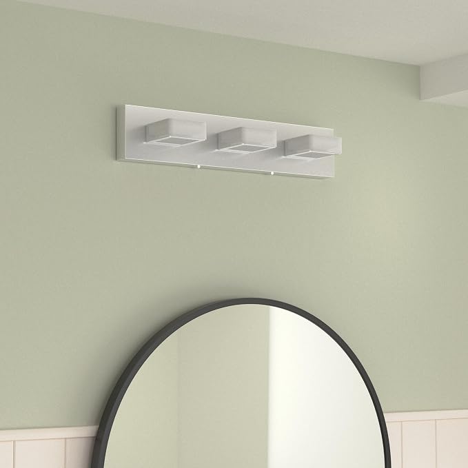 Ralbay Dimmable LED Vanity Light Modern 3 Light Acrylic Stainless Steel for Bathroom Vanity Lighting Fixtures