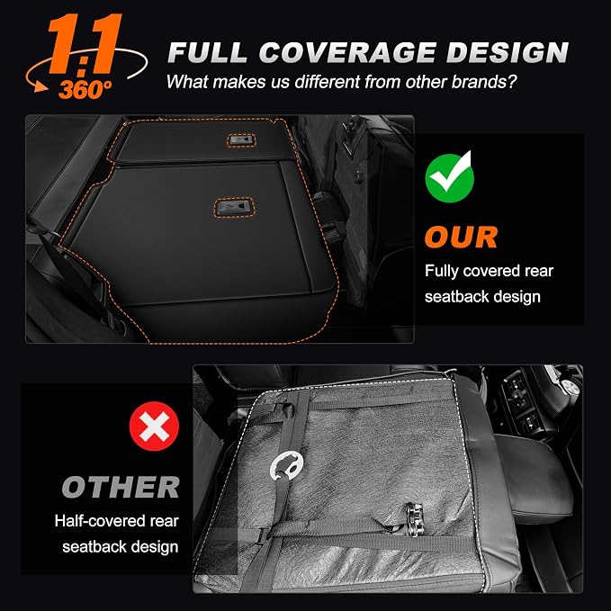 AOMSAZTO Custom Fit Seat Covers for Toyota 4runner 2011-2024 7 Seats | Full Set Faux Leather Car Seats Cover for 2011 2012 2013 2014 2015 2016 2017 2018 2019 2020 2021 2022 2023 2024 4Runner Black