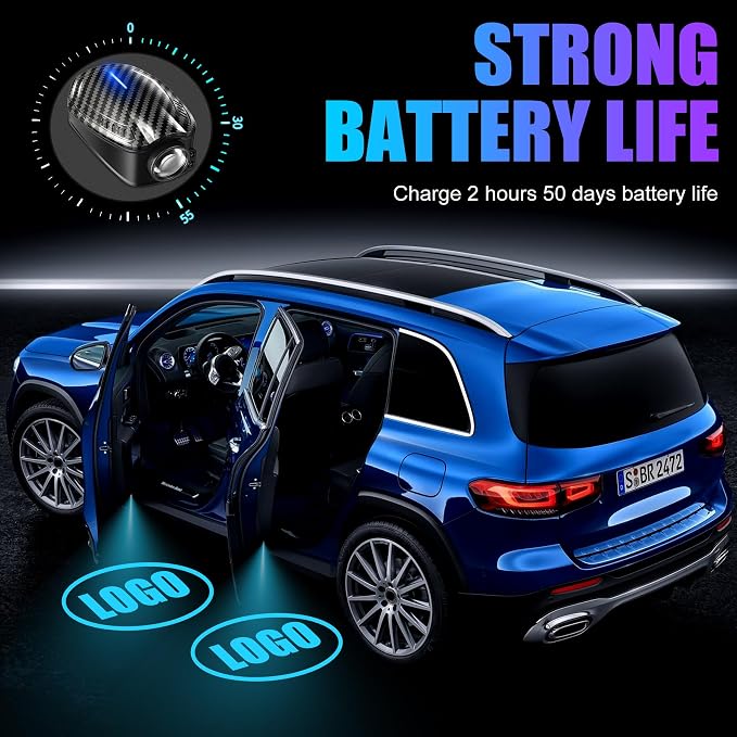 SPOBODY 2PCS Car Door Light Projector Led Car Door Projector Rechargeable HD Car Welcome Courtesy Ghost Shadow Lamp Fit for All Cars (for H-oo-nn-da)