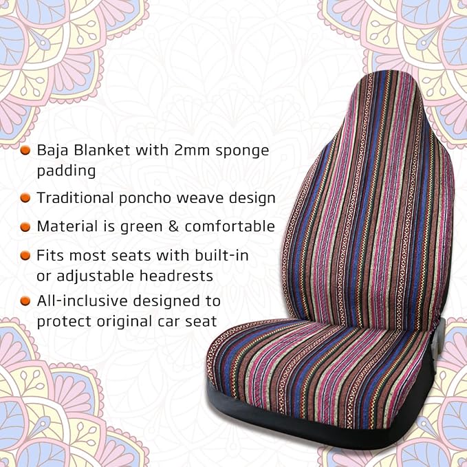 uxcell Universal Multicolor Vivid Baja Bucket Seat Cover for Auto Car