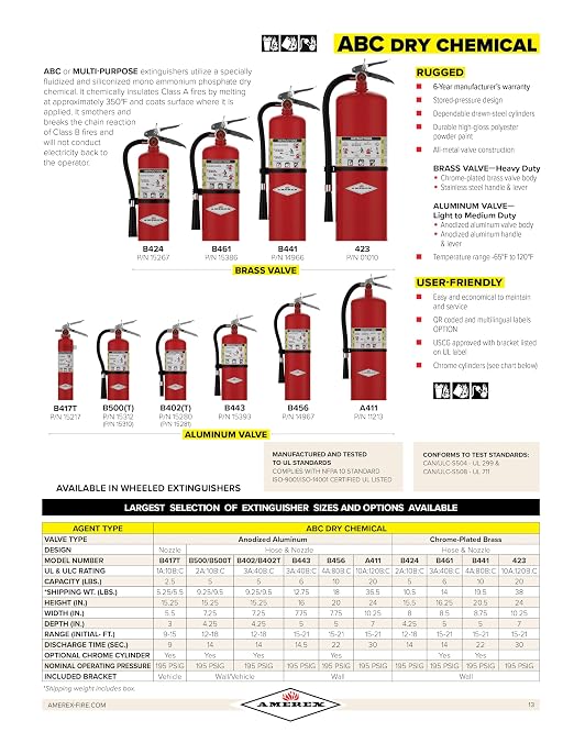 Amerex B402, 5 lb. ABC Dry Chemical Fire Extinguisher, with Wall Bracket
