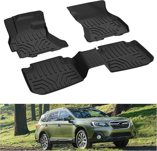 Kiwi Master Floor Mats for 2015-2019 Subaru Outback/Legacy | Custom Fit All Weather Car Mats, Heavy duty TPE Floor Liners, Front & Rear 2 Row Set, Black